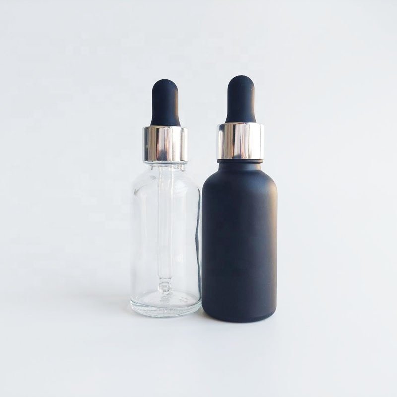 10ml 15ml 30ml 50ml 100ml matte black glass dropper bottles with gold collar essential oil bottle beard oil dropper bottle