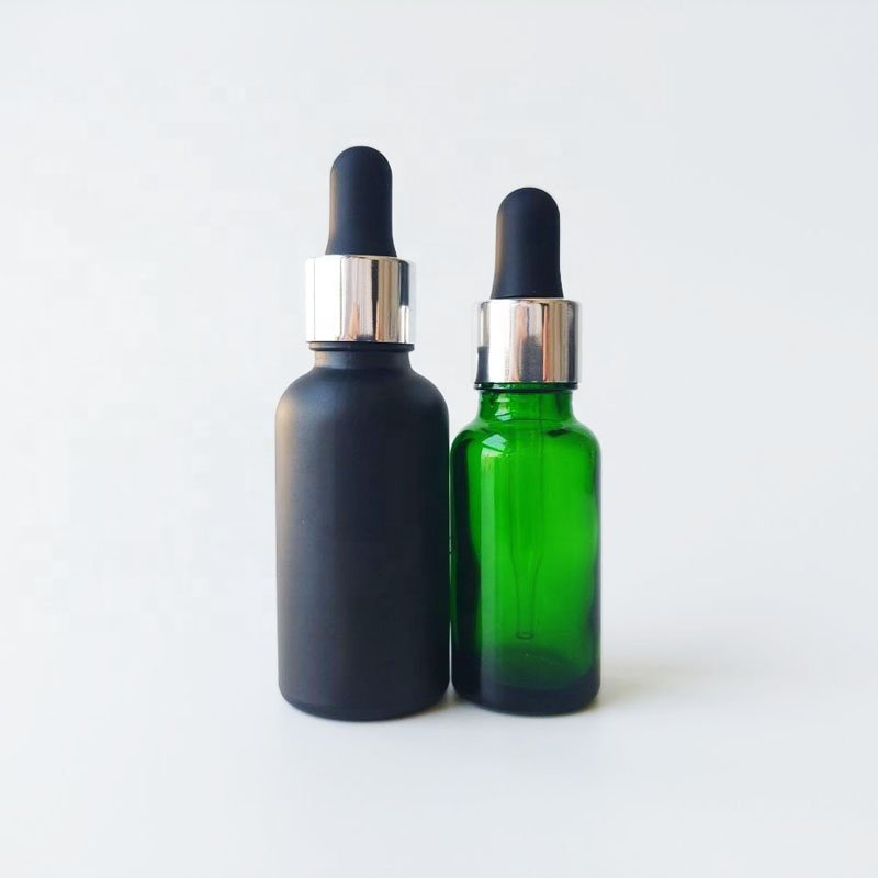10ml 15ml 30ml 50ml 100ml matte black glass dropper bottles with gold collar essential oil bottle beard oil dropper bottle