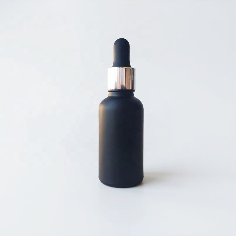 10ml 15ml 30ml 50ml 100ml matte black glass dropper bottles with gold collar essential oil bottle beard oil dropper bottle
