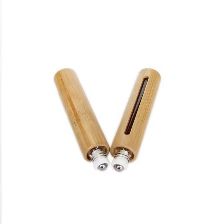 10ml Mini Bamboo Perfume Bottle Essential Oil Bamboo Roll On Bottle customized Shanghai Bropack
