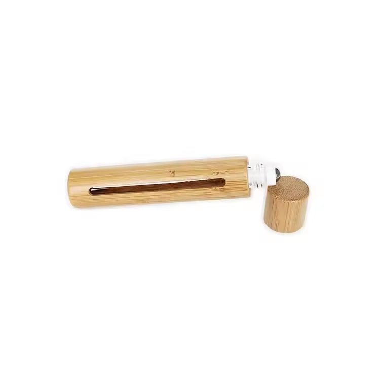 10ml Mini Bamboo Perfume Bottle Essential Oil Bamboo Roll On Bottle customized Shanghai Bropack