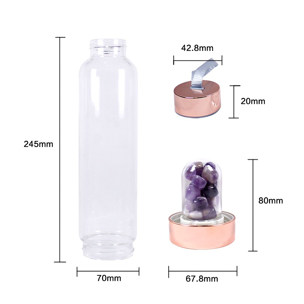 Wholesale crystal chips Rose Quartz water bottle energy glass crystal water bottle