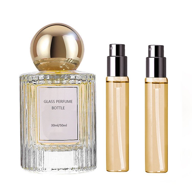 30ml 50ml Cylinder Fragrance Packaging Glass Parfum Spray Luxury Empty Glass Perfume Bottle With Box