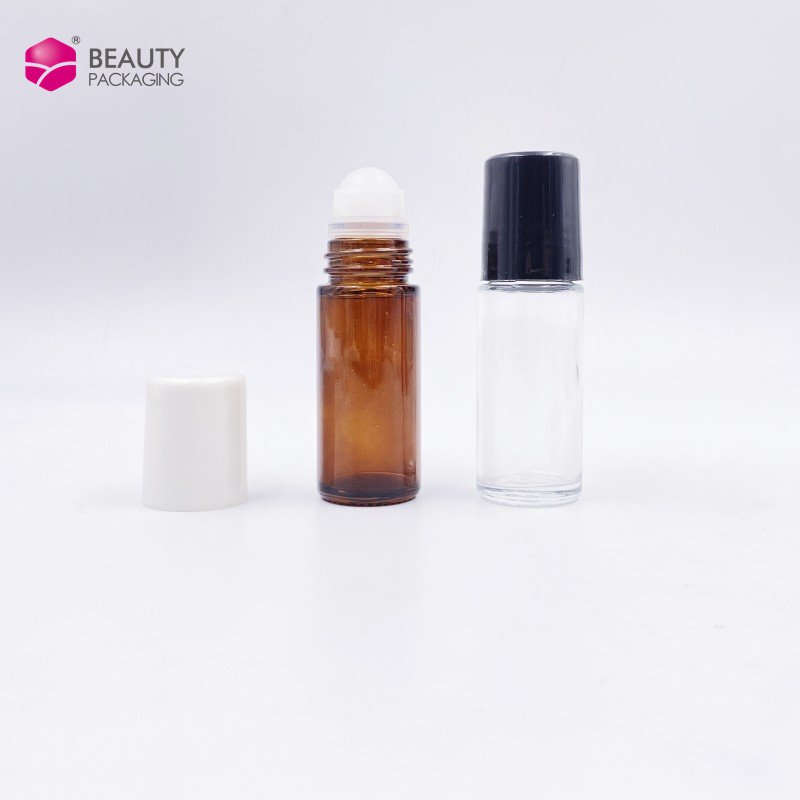 30ml 50ml clear amber roll on deodorant glass bottle with roller ball