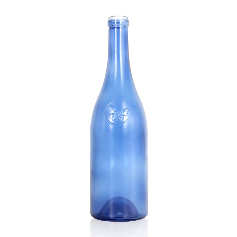 hot sale blue vodka wine tequila special glass bottle 700ml 750ml 1L beverage bottle spirits Liquor bottle