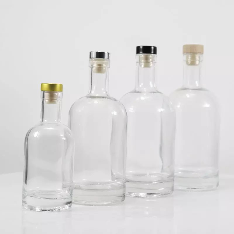 1000ml 750ml 500ml 375ml 200ml Glass Bottle Suppliers Vodka Glass Bottle Liquor for Whisky Vodka Gin Rum Brandy Spirits
