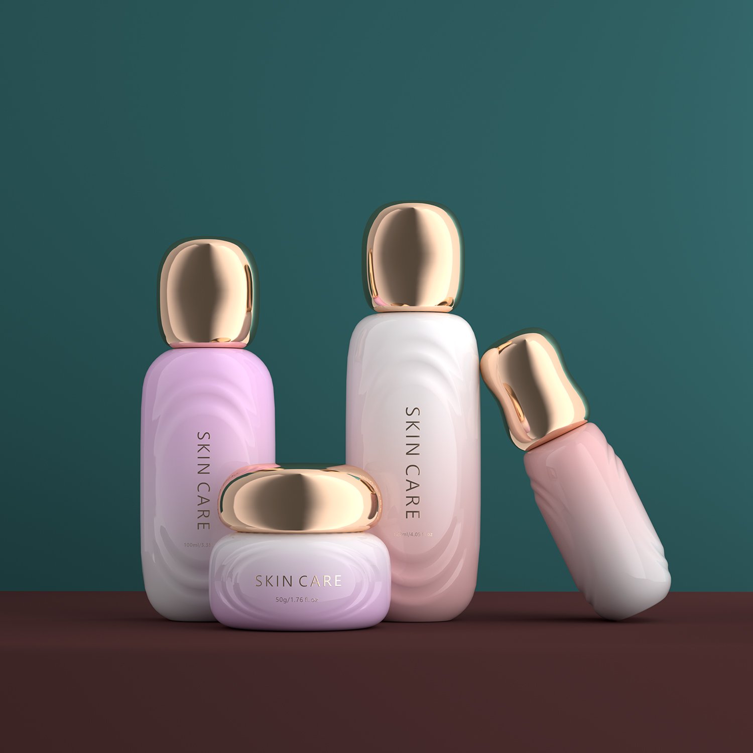 50g 30ml 50ml 100ml 120ml luxury cosmetics packaging glass bottle sets plastic lid skincare cream jar and pump spray bottle set