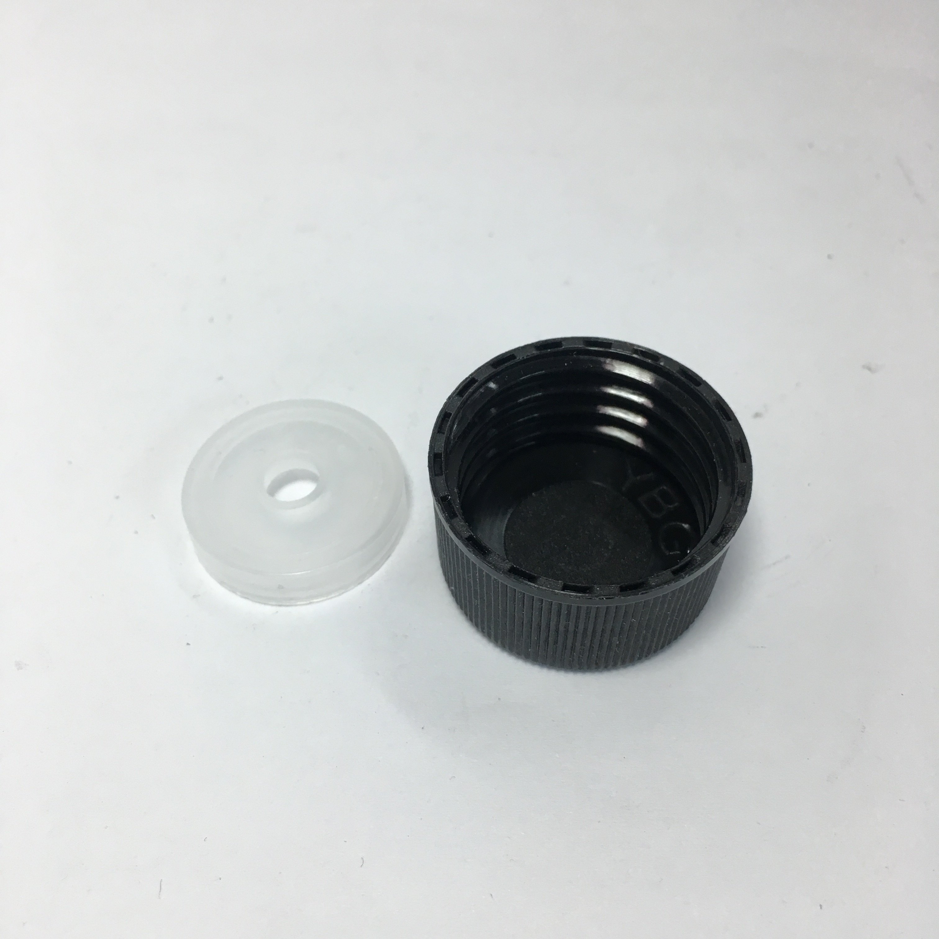 150ml 5oz transparent glass sauce woozy bottle with 24-414 black screw cap and insert
