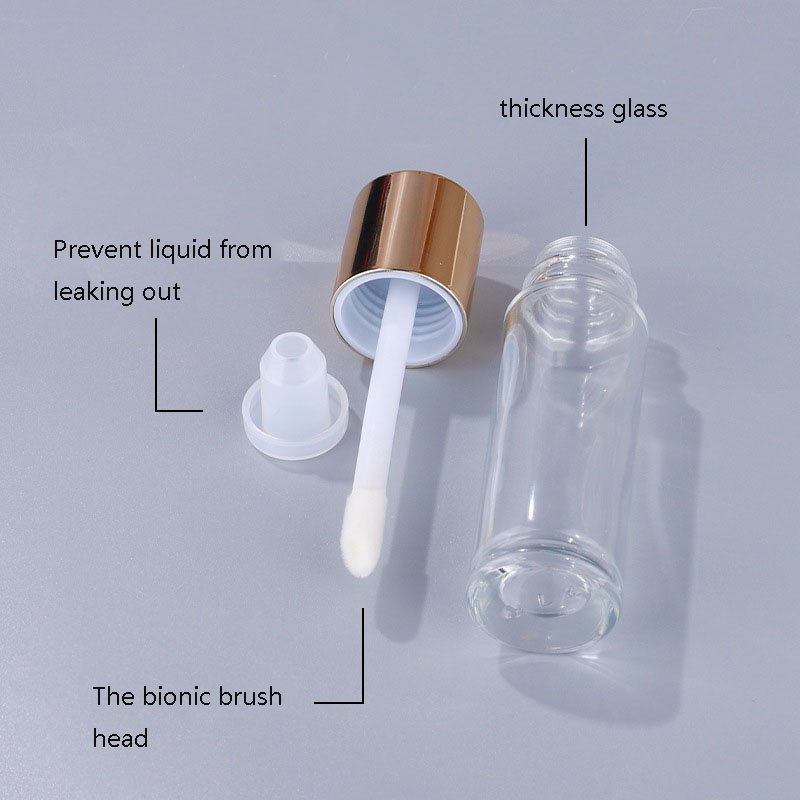 Cylinder Soft 30ml Glass Concealer Foundation Bottle With Brush Cosmetic Lip Gloss Liquid Bottle With Applicator Wands