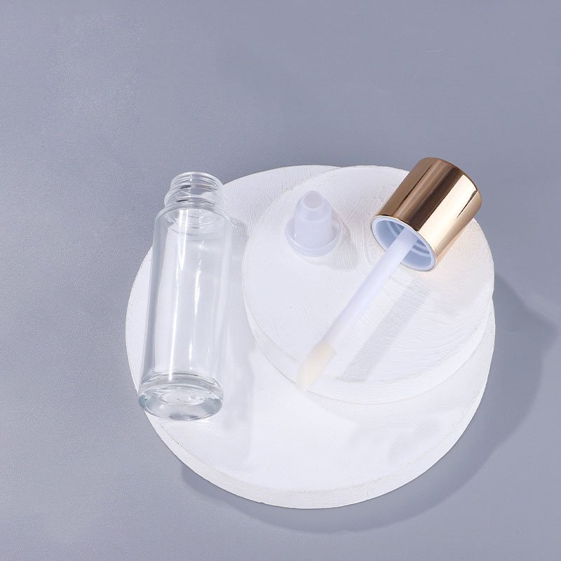 Cylinder Soft 30ml Glass Concealer Foundation Bottle With Brush Cosmetic Lip Gloss Liquid Bottle With Applicator Wands