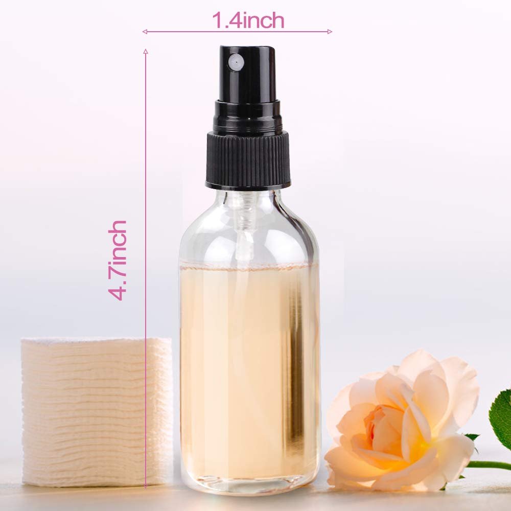 1/2 Oz 1 Fl Oz 2 Oz 4 Oz 15ml 30ml 60ml 120ml clear Amber Green Mist Essential Oil Boston Round Spray Pump Glass Bottles