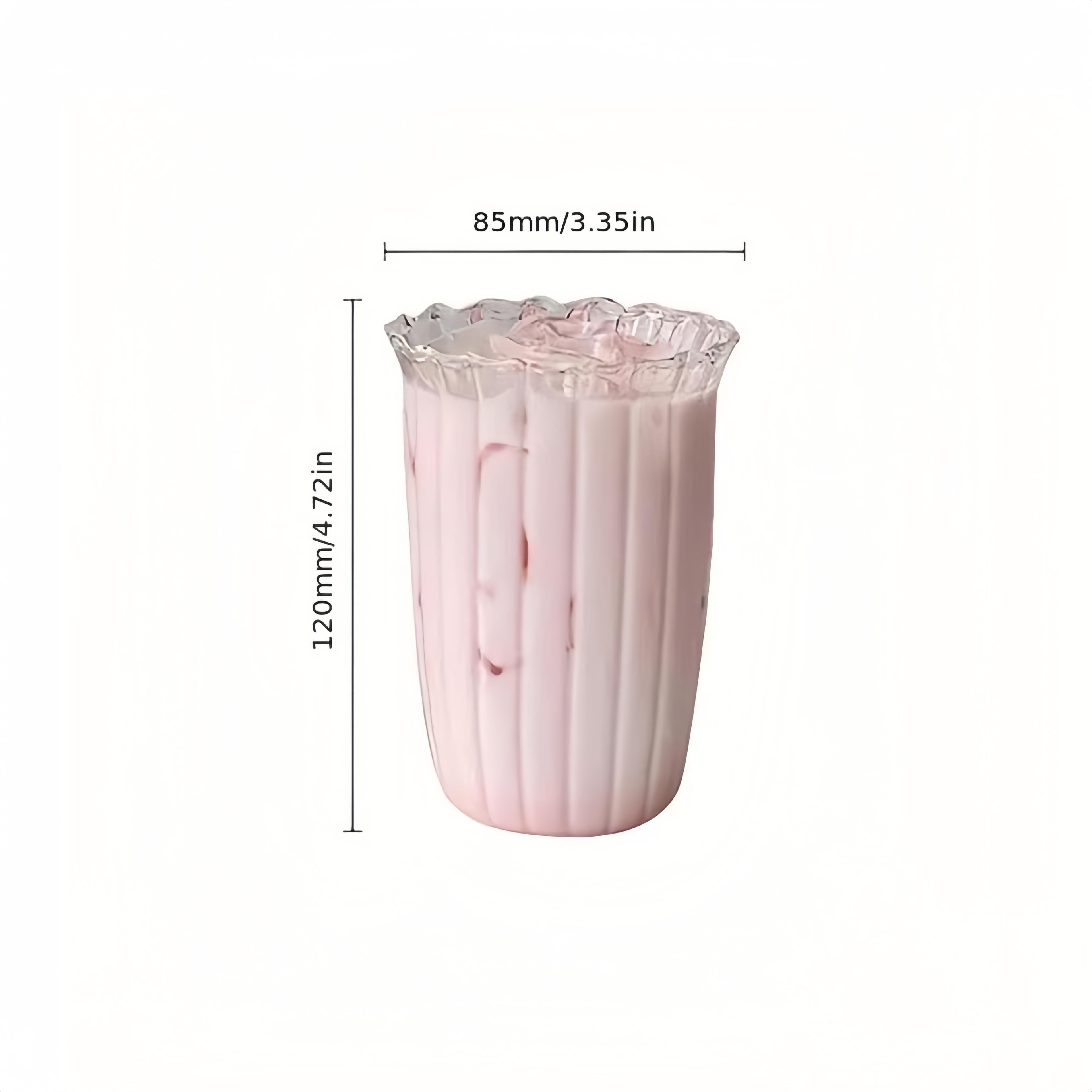 Customizable High Borosilicate Vintage Vertical Clear Glass Mugs flower glass mug