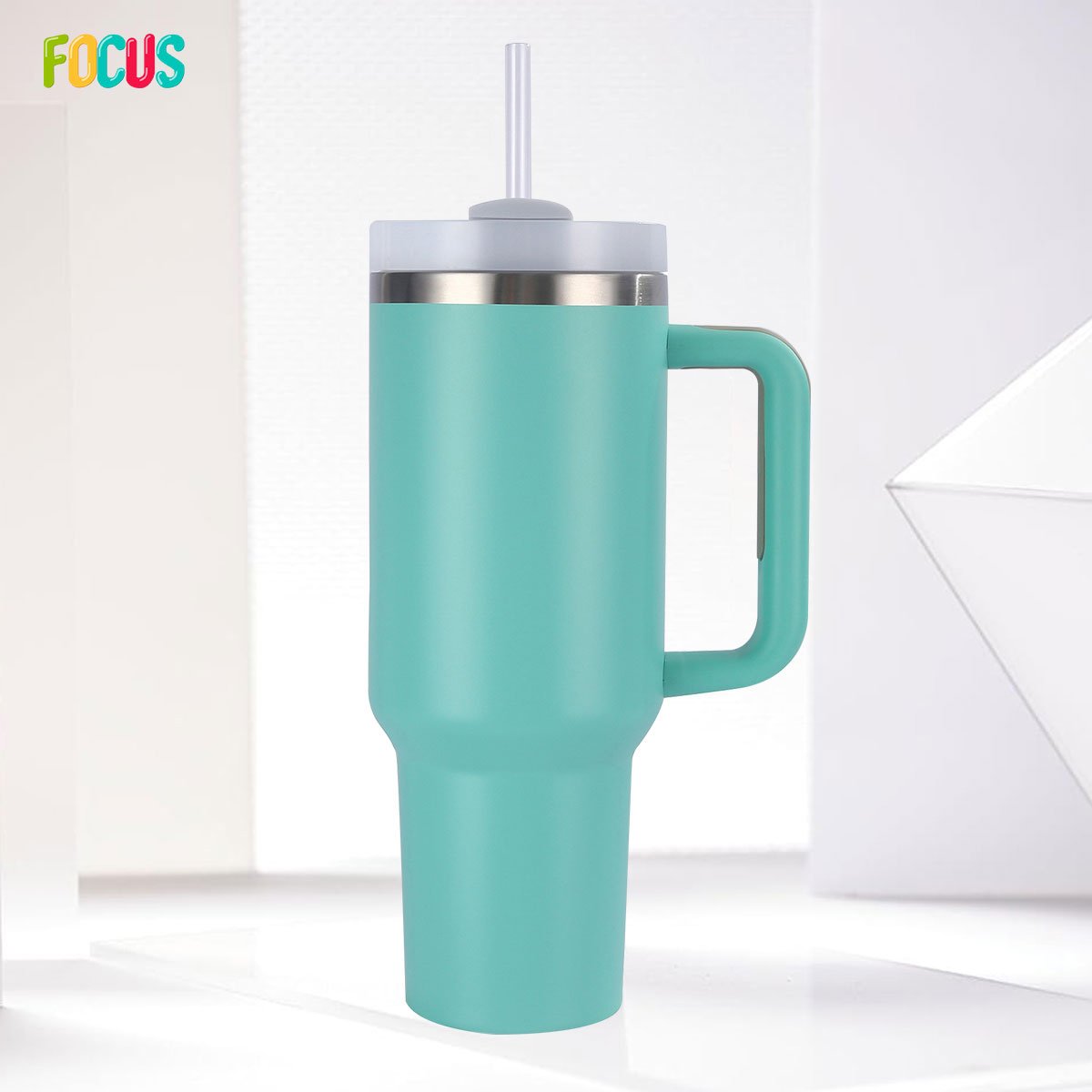 40oz Slightly desaturated cyan Tumblers Wholesale Bulk Stainless Steel Insulated Vacuum Flask Water Bottle Thermo Cup For Coffee