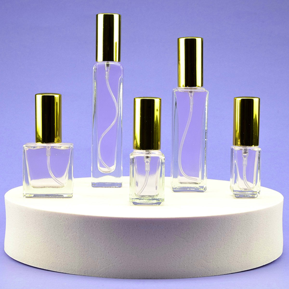 High quality square empty perfume bottle refillable clear small size spray bottle