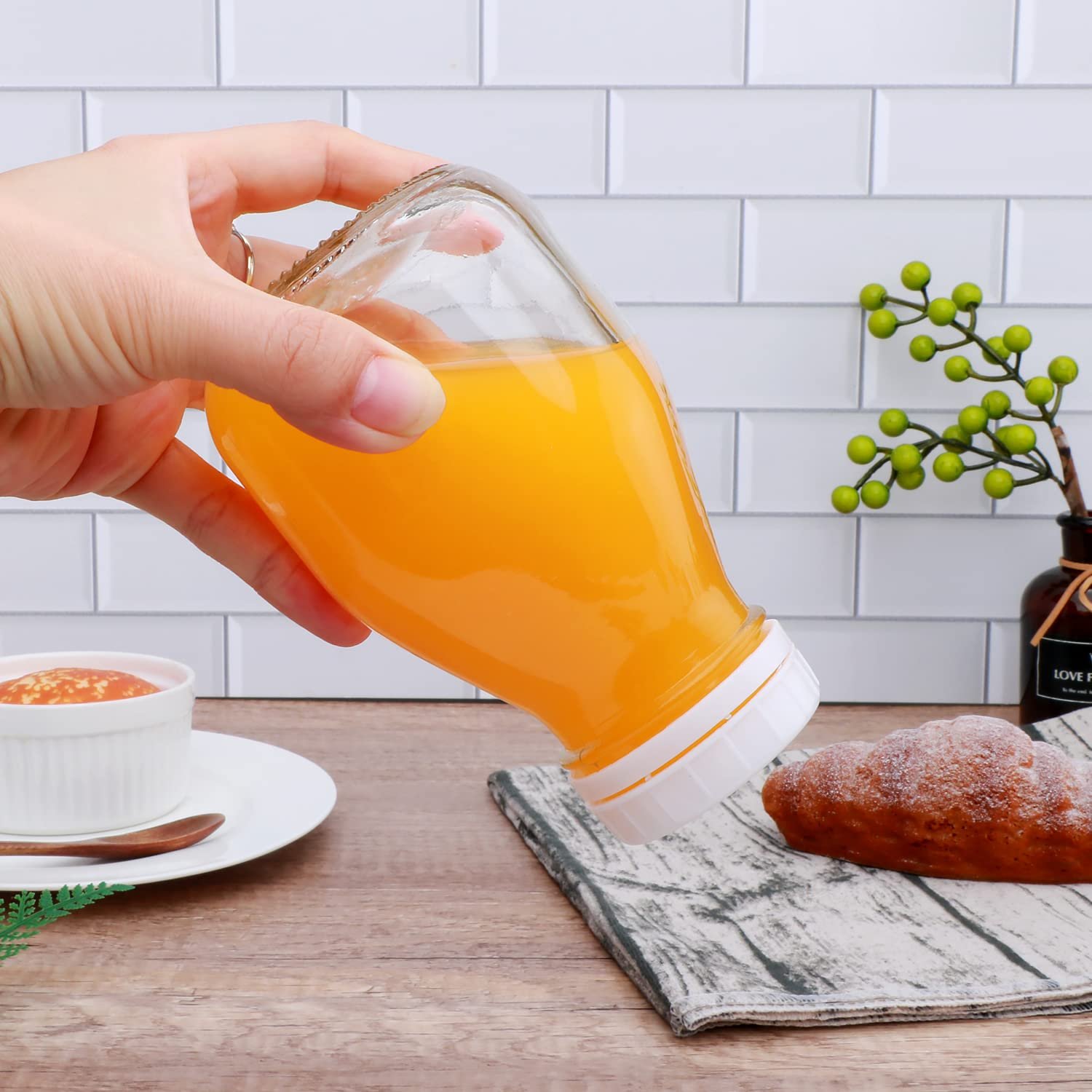 Wholesale Square 50ML 500ML 1000ML Empty Milk Fruit Juice Drink Mini Glass Bottles For Water With White Tamper Proof Cap