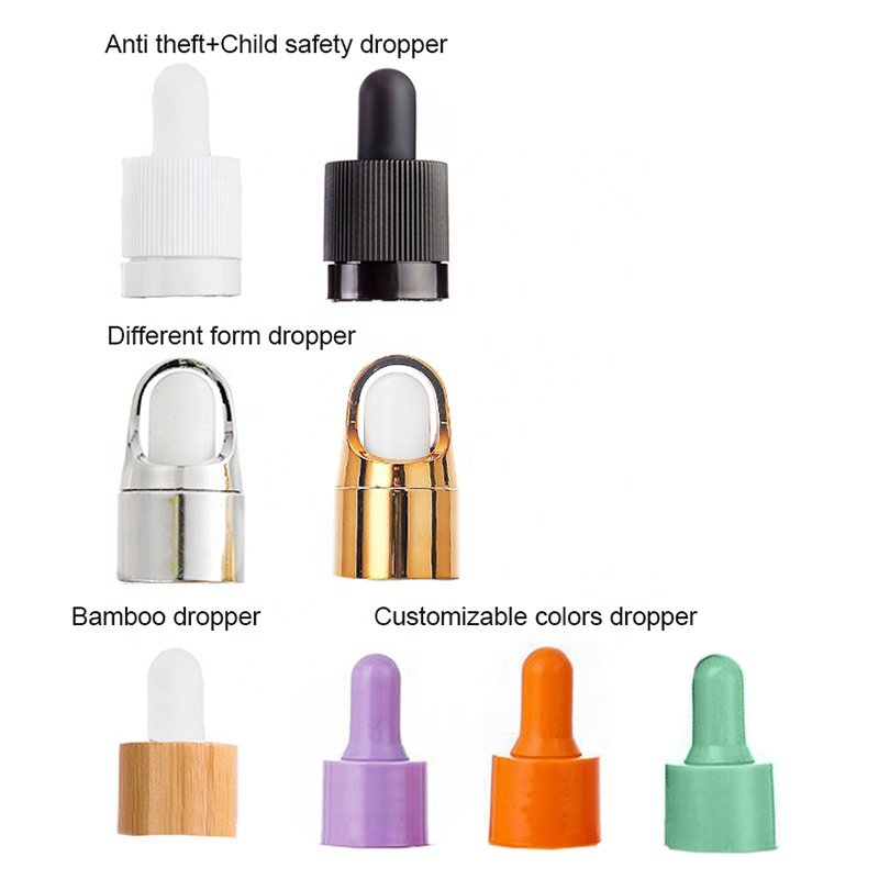 LOW MOQ Empty Round 5ml 10ml 100ml Amber Glass Cosmetic Serum Container Skincare Olive Hair Oil Dropper Bottle (GED01-A)