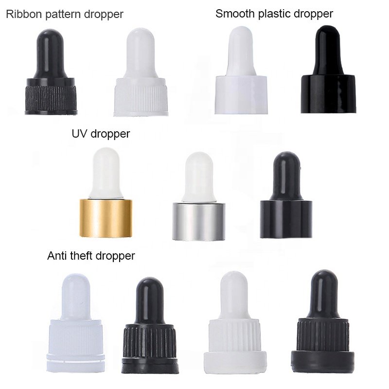 LOW MOQ Empty Round 5ml 10ml 100ml Amber Glass Cosmetic Serum Container Skincare Olive Hair Oil Dropper Bottle (GED01-A)