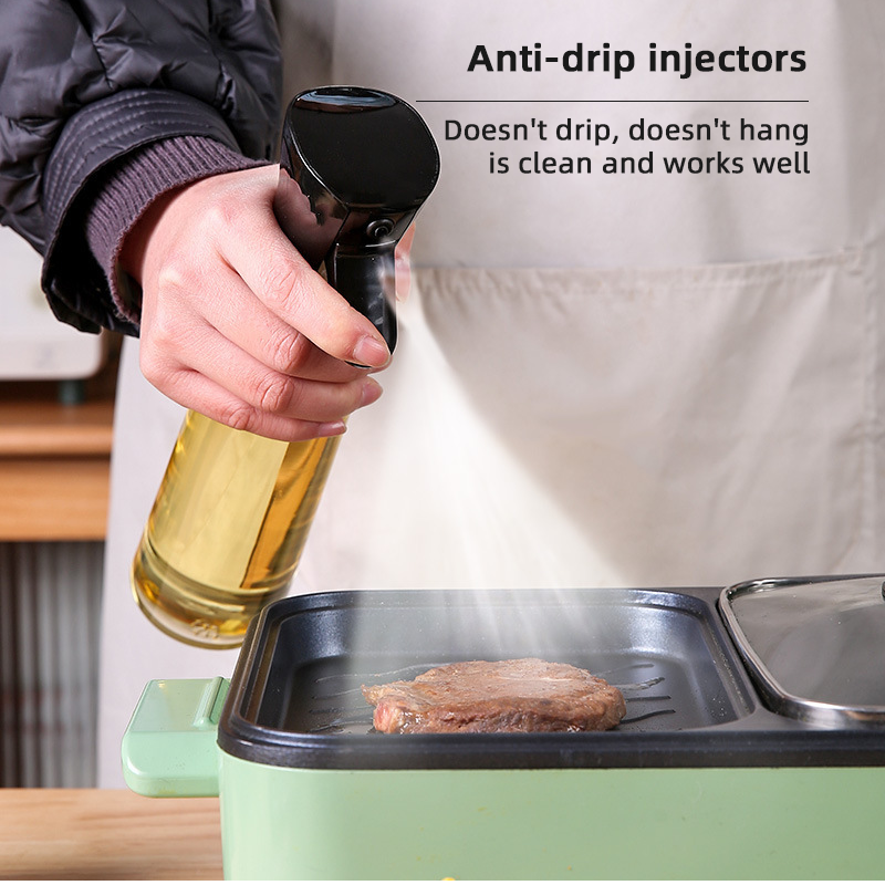 Kitchen Plastic Oil Dispenser Bottle and Manual Pressure Olive Oil Sprayer Bottle Pump Oil For BBQ