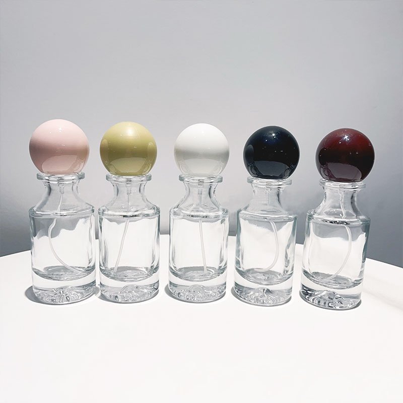 New Luxury 30ml Empty Unique Cylinder Glass Bottles Perfume Travel Refill Transparent Perfume Bottle