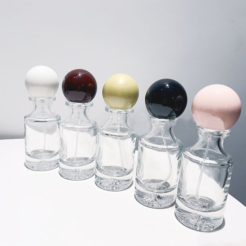 New Luxury 30ml Empty Unique Cylinder Glass Bottles Perfume Travel Refill Transparent Perfume Bottle