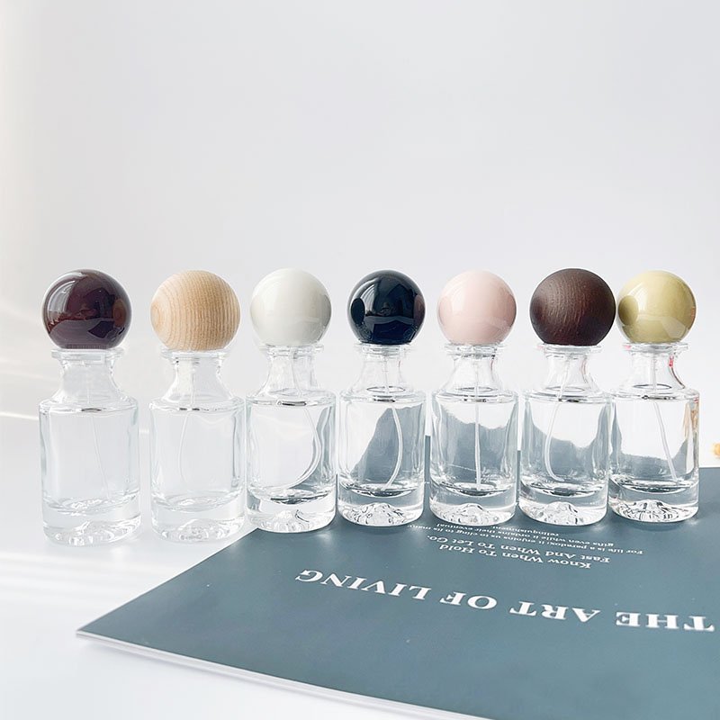 New Luxury 30ml Empty Unique Cylinder Glass Bottles Perfume Travel Refill Transparent Perfume Bottle