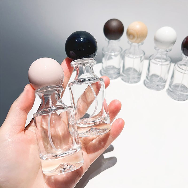 New Luxury 30ml Empty Unique Cylinder Glass Bottles Perfume Travel Refill Transparent Perfume Bottle