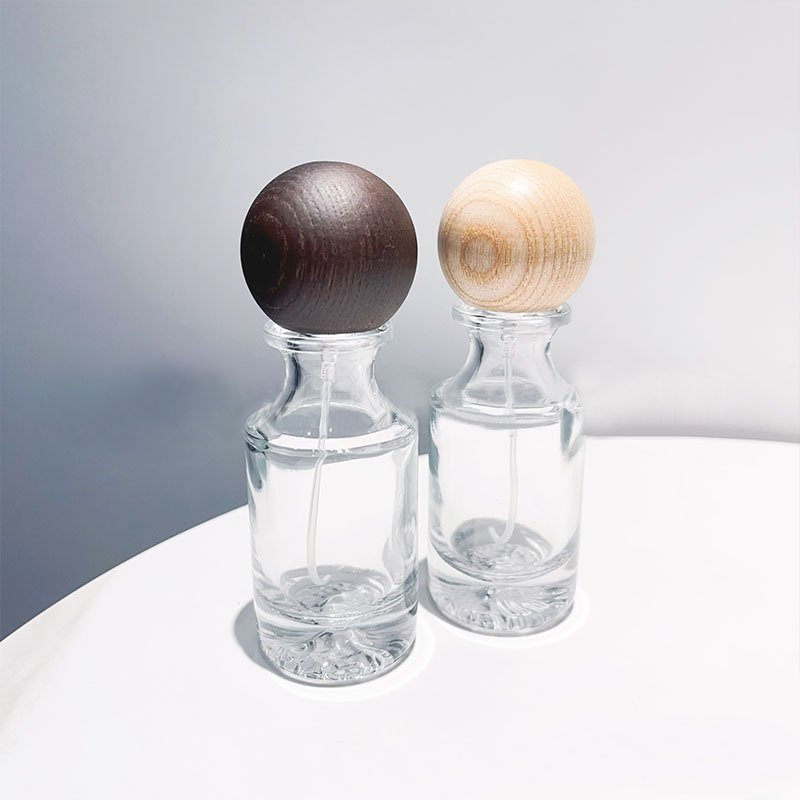 New Luxury 30ml Empty Unique Cylinder Glass Bottles Perfume Travel Refill Transparent Perfume Bottle