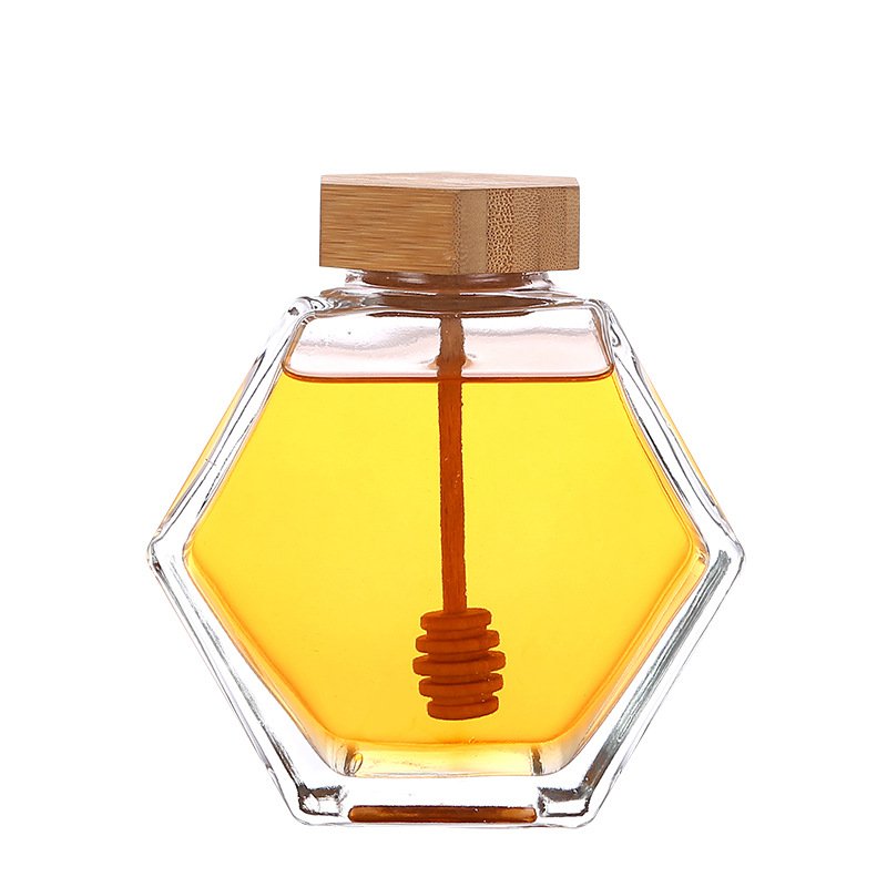 Cheap Custom Large Capacity Clear Glass Jar Honey Bottle