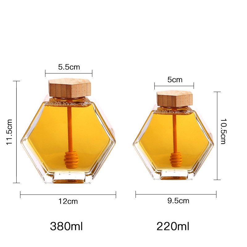 Cheap Custom Large Capacity Clear Glass Jar Honey Bottle