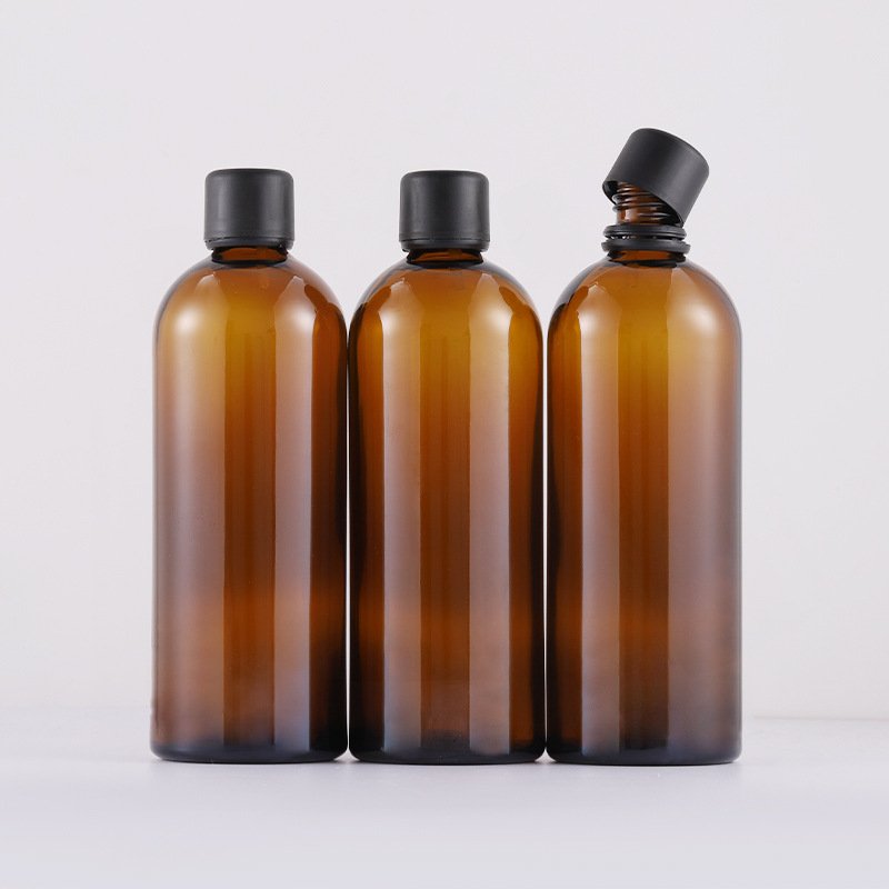 Large 8oz 16oz 200ml Amber Brown Pharmaceutical Boston Round Trigger Spray Glass Bottles For Essential Oils