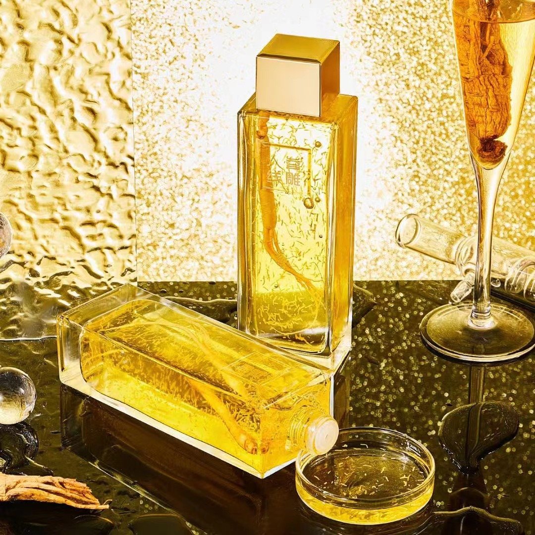 Wholesale new design 200ml clear square cosmetic packaging glass empty bottle for Korean skincare hair perfume essence olive oil
