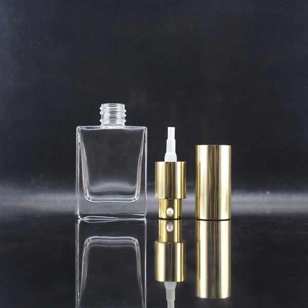 Rectangular glass bottle perfume spray 50 ml, glass bottle perfume 30 ml, empty bottle for perfume 30 ml