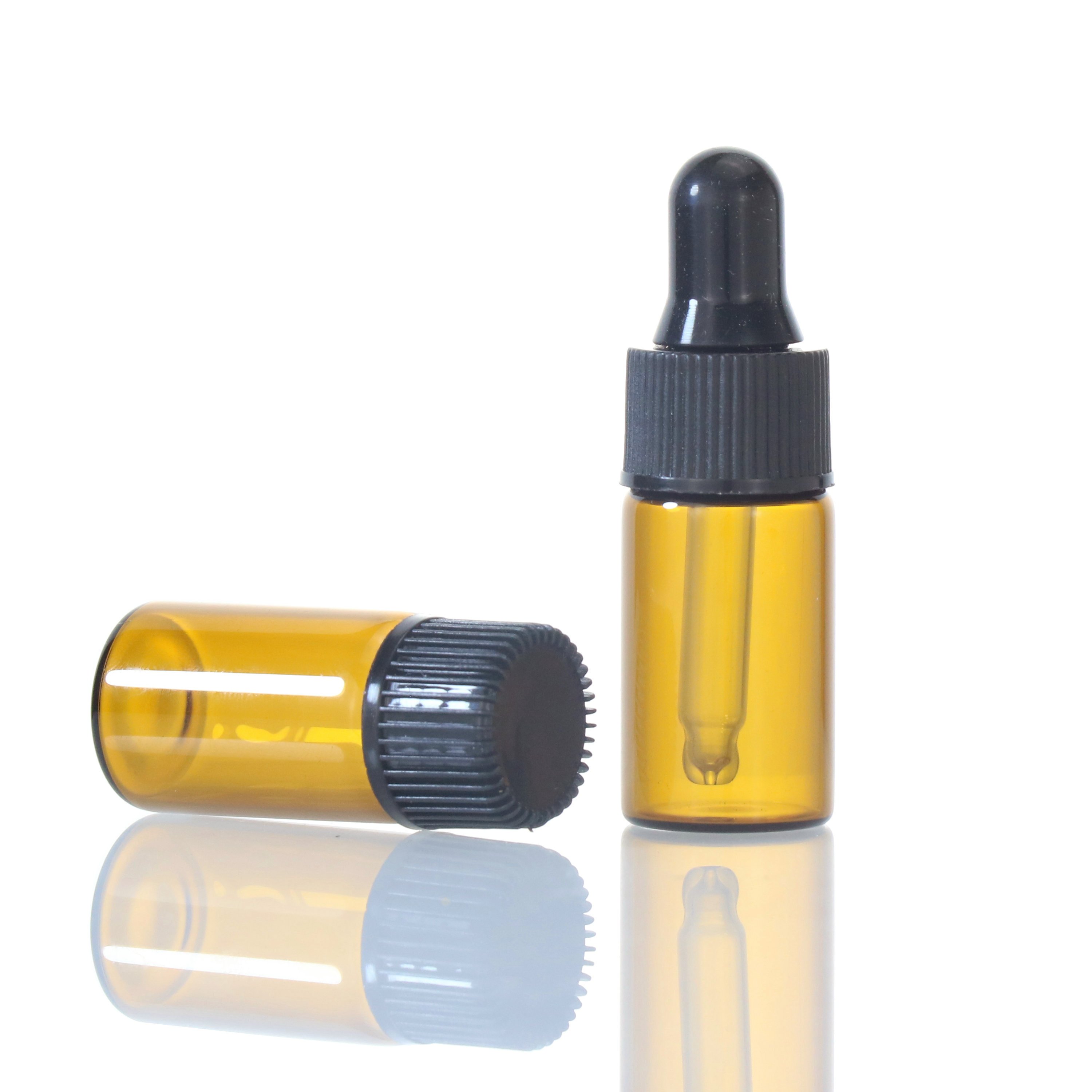 Small glass bottles vials 1ml 2ml 3ml 5ml 10ml amber blue glass dropper bottle for essential oil