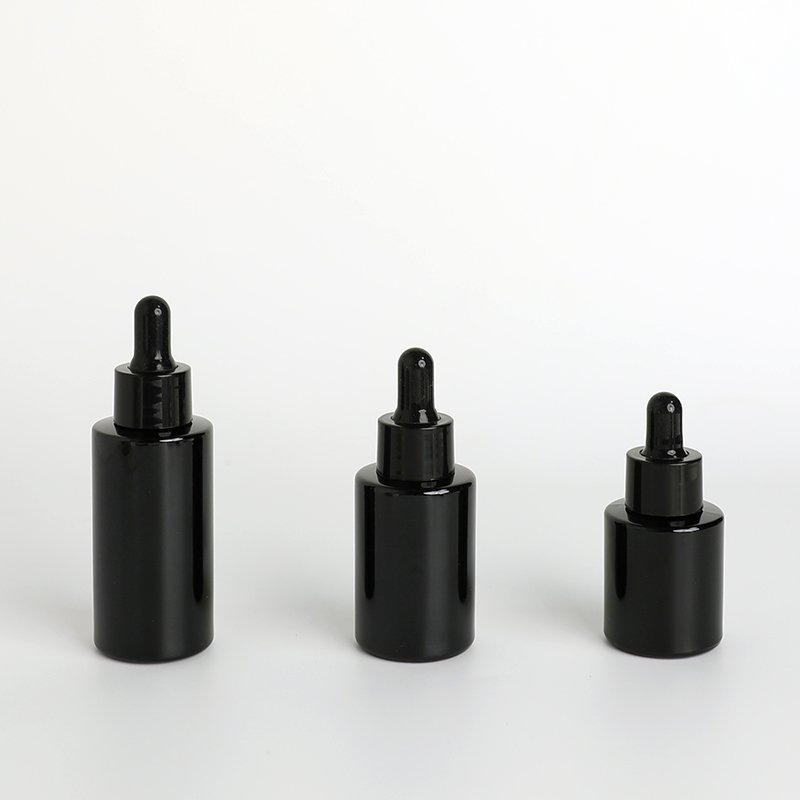 Factory custom 40ml 30ml 20ml dropper glass bottle black oil bottle skincare packaging bottle