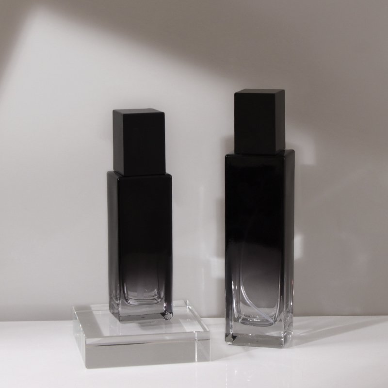 New spot black gradient high-end cosmetic packaging materials glass empty bottles can be small batch silk-screen LOGO