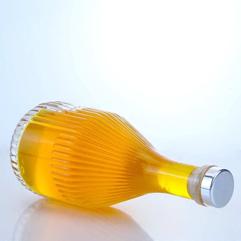 made in Yuncheng with embossed whiskey vodka rum tequila gin spirit glass bottle with cork cap