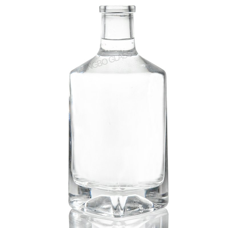 100Ml 500Ml 750Ml Super Flint Cork Top With Flat Shoulder Glass Bottles For Whiskey Gin Vodka Rum Liquor
