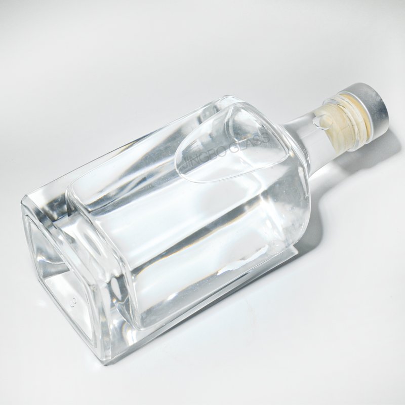 100Ml 500Ml 750Ml Super Flint Cork Top With Flat Shoulder Glass Bottles For Whiskey Gin Vodka Rum Liquor