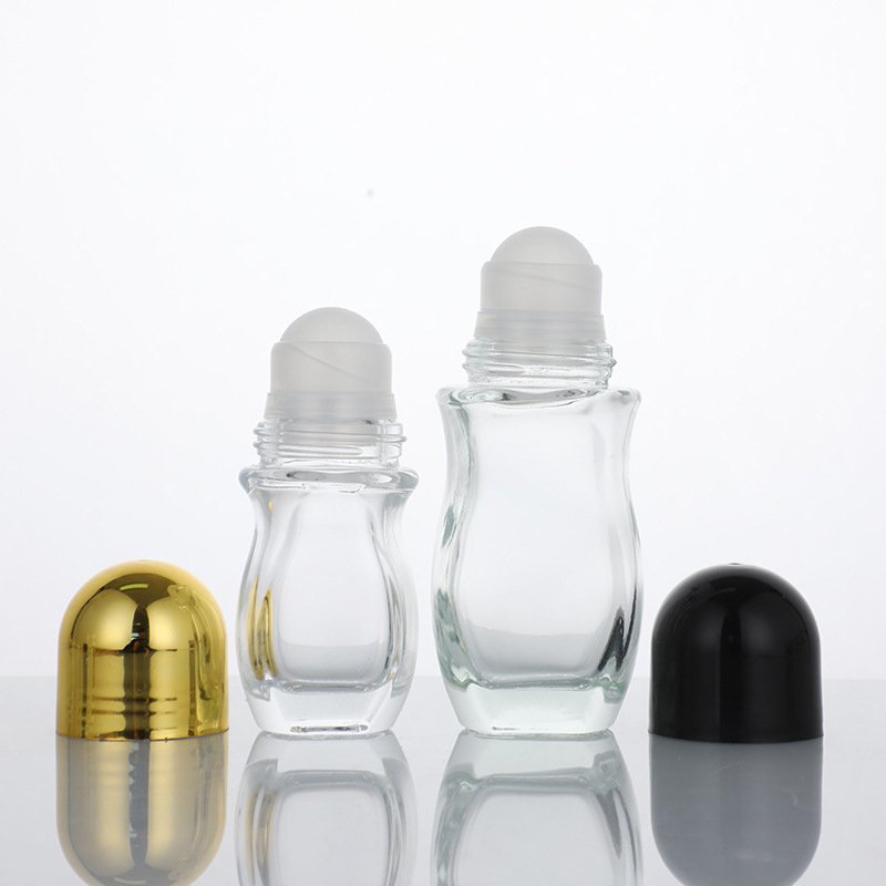 30ml 50ml high quality clear cosmetic packaging roll on glass bottle antiperspirant deodorant skincare empty perfume oil bottle