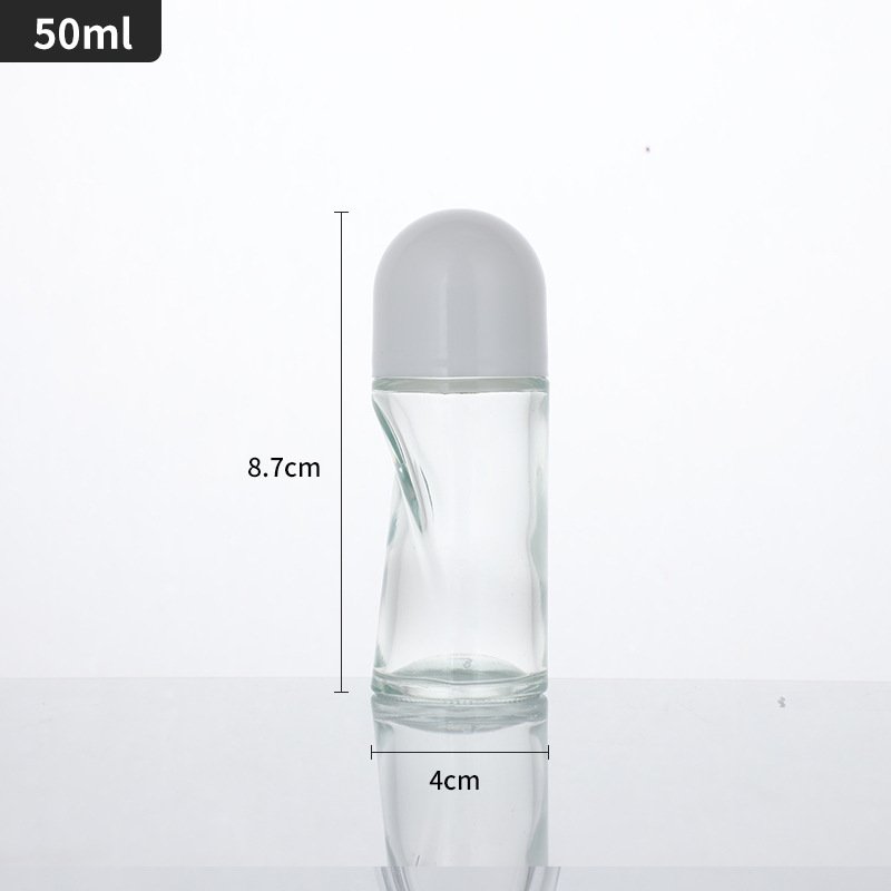 30ml 50ml high quality clear cosmetic packaging roll on glass bottle antiperspirant deodorant skincare empty perfume oil bottle
