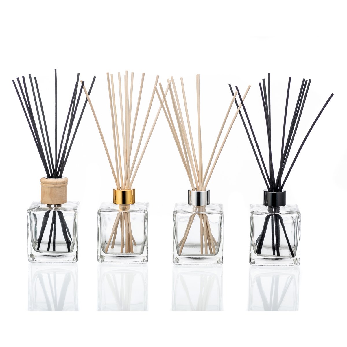 8ml Car Fragrance Reed Diffuser Black Bottles Colorful Square Glass Bottle Perfume Aroma Auto Hanging Diffuser Bottle
