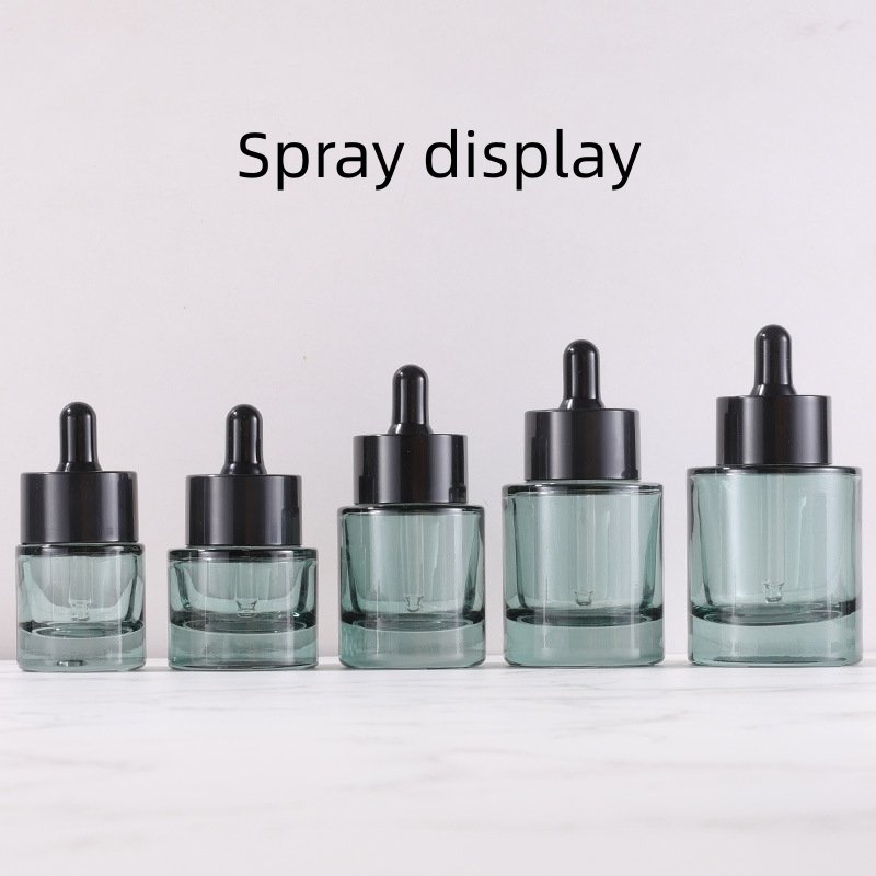 Cosmetic essential oil Liquid 15ml 20ml 30ml 40ml 50ml flat shoulder transparent glass dropper bottle