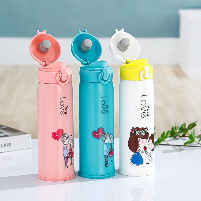 2023 active demand student travel cute couple double wall cup random cup gift promotional printing logo glass water bottle