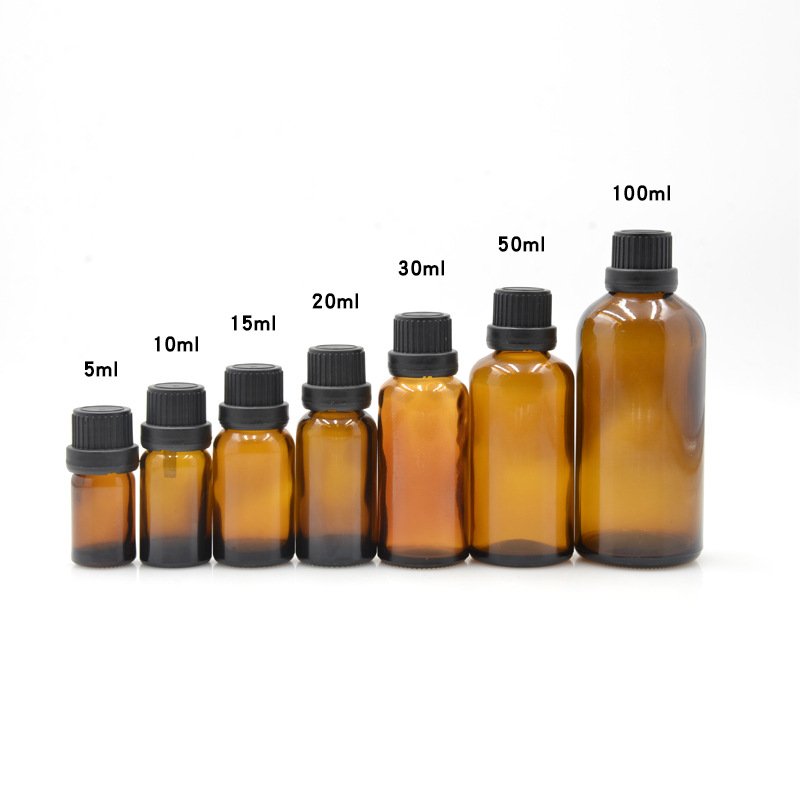 10ml 15ml 20ml 30ml 50ml 100ml Round empty refill perfume atomizer amber dropper pump bottle