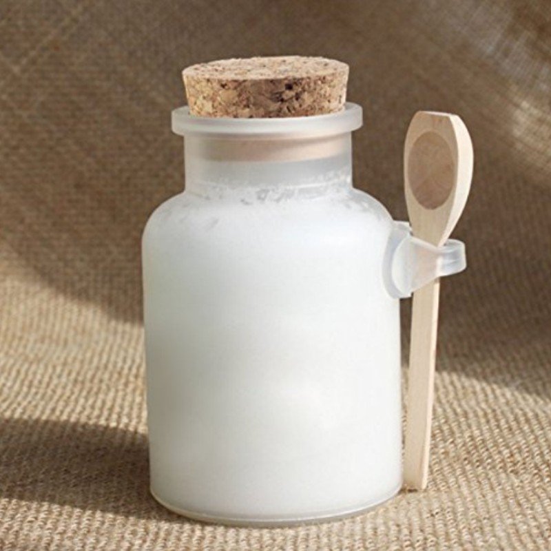 4.5oz 200ml Frosted Empty Round Salt Sauce Sugar Jars Spice Glass Bottle With Wooden Cork and Spoon for Kitchen Storage