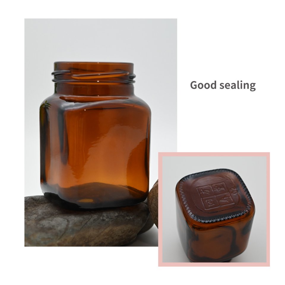 Hot Sale Brown square Packaging for Jar Glass Bottle Customized Color for 185ml 500ml Custom