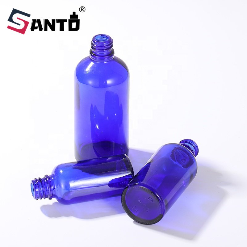 wholesale price blue round 20 ml 30 ml 50 ml emulsion serum glass Pump head bottle