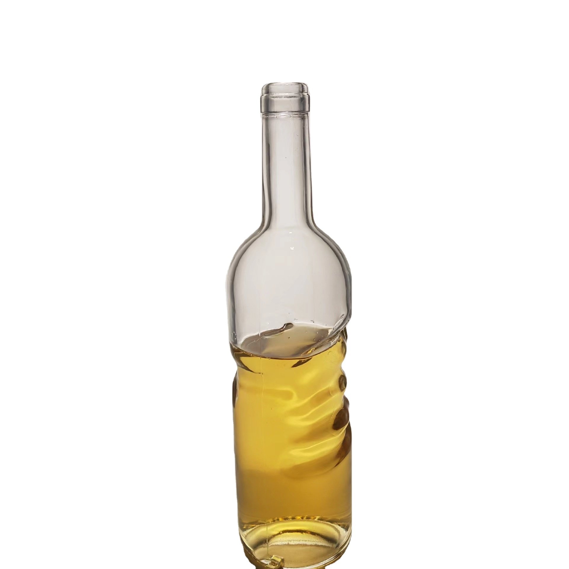 Customized 200ML 375ML 500ML 750ML 1000ML/1L Unique Finger Shaped Glass Bottle for Spirit Wine Lique