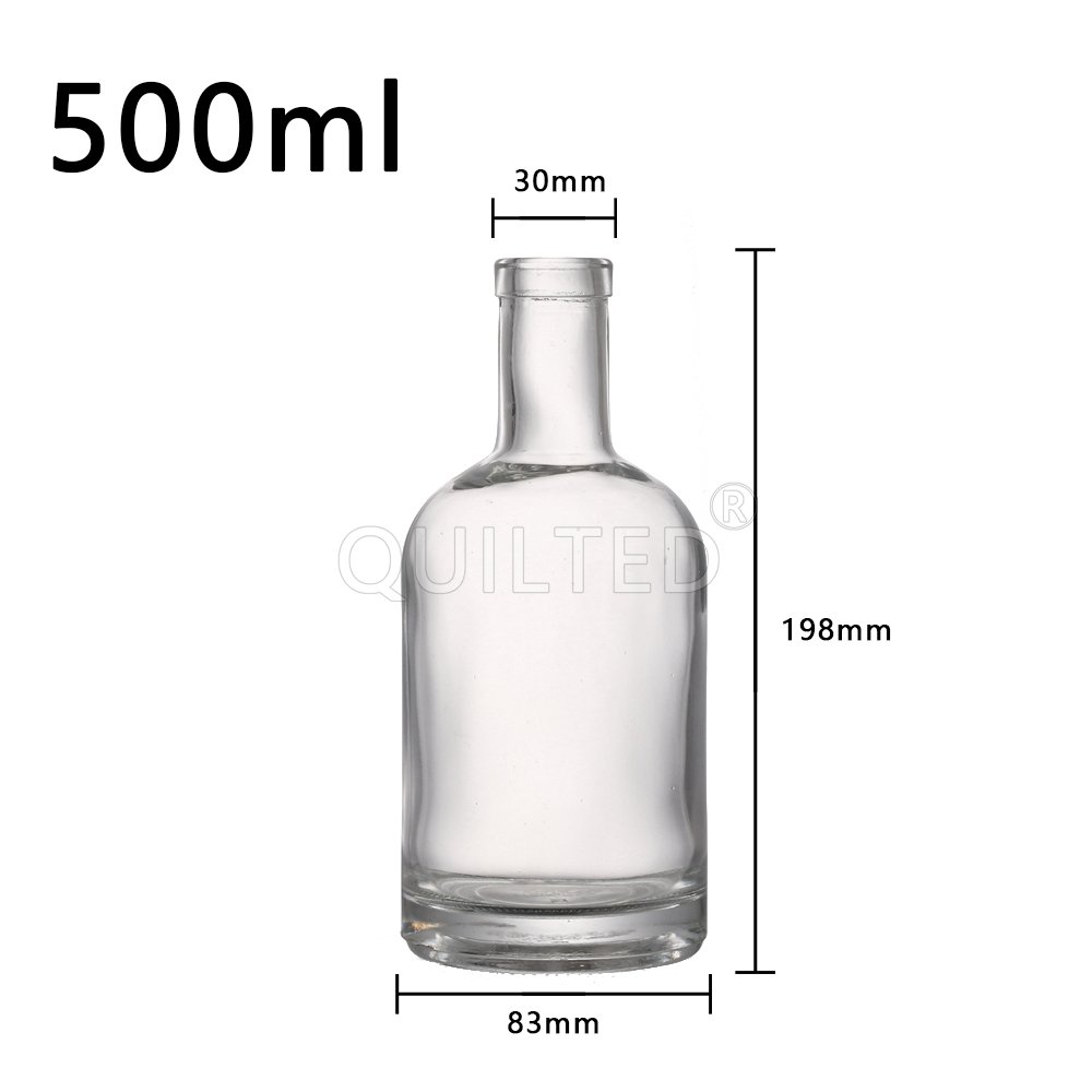 Customized Labels Matte Green blue pink black Glass Bottles Oil Spirits Beverages Olive Unique 500ml Size Beer Bottle