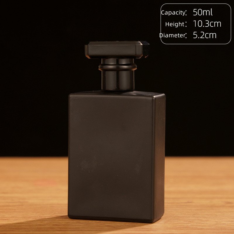 Wholesale 30ml 50 Ml 75ml 100ml Empty Luxury Flat Square Spray Fragrance Parfum Bottle Black Refillable Perfume Glass Bottle